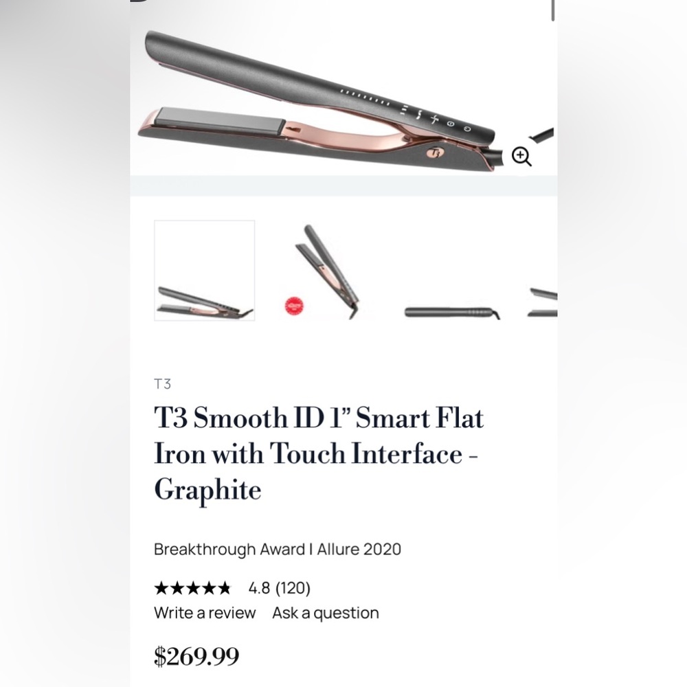 SOLD_T3 Graphite Smart Flat Iron with Touch Control